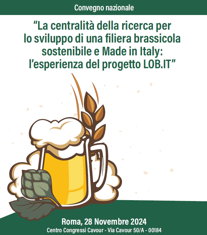 Il 28/11 il Convegno “La centralità della ricerca per lo sviluppo di una filiera brassicola sostenibile e Made in Italy: l’esperienza del progetto LOB.IT”.